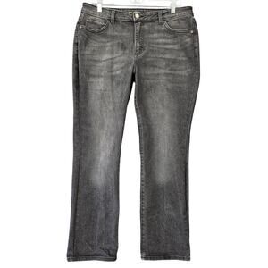 Lee Black Stonewash Jeans Regular Fit Straight Leg Denim Women Size 14 Short Zip